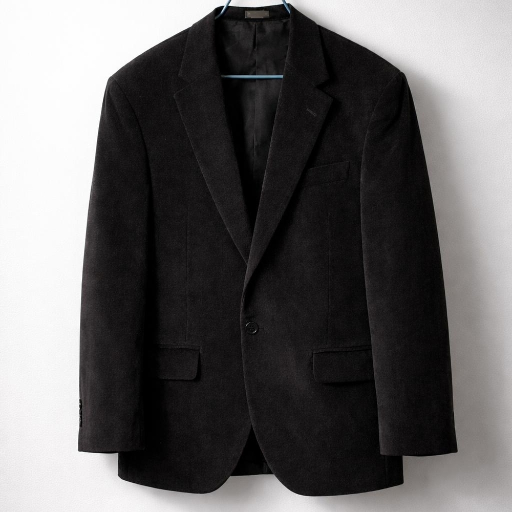 Evan Picone Black Stretch Cord Sport Coat Classic Blazer